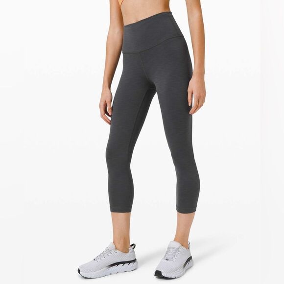 Lululemon Wunder Train High-Rise Crop 21" Heathered Graphite Grey Size 2 - Picture 1 of 7